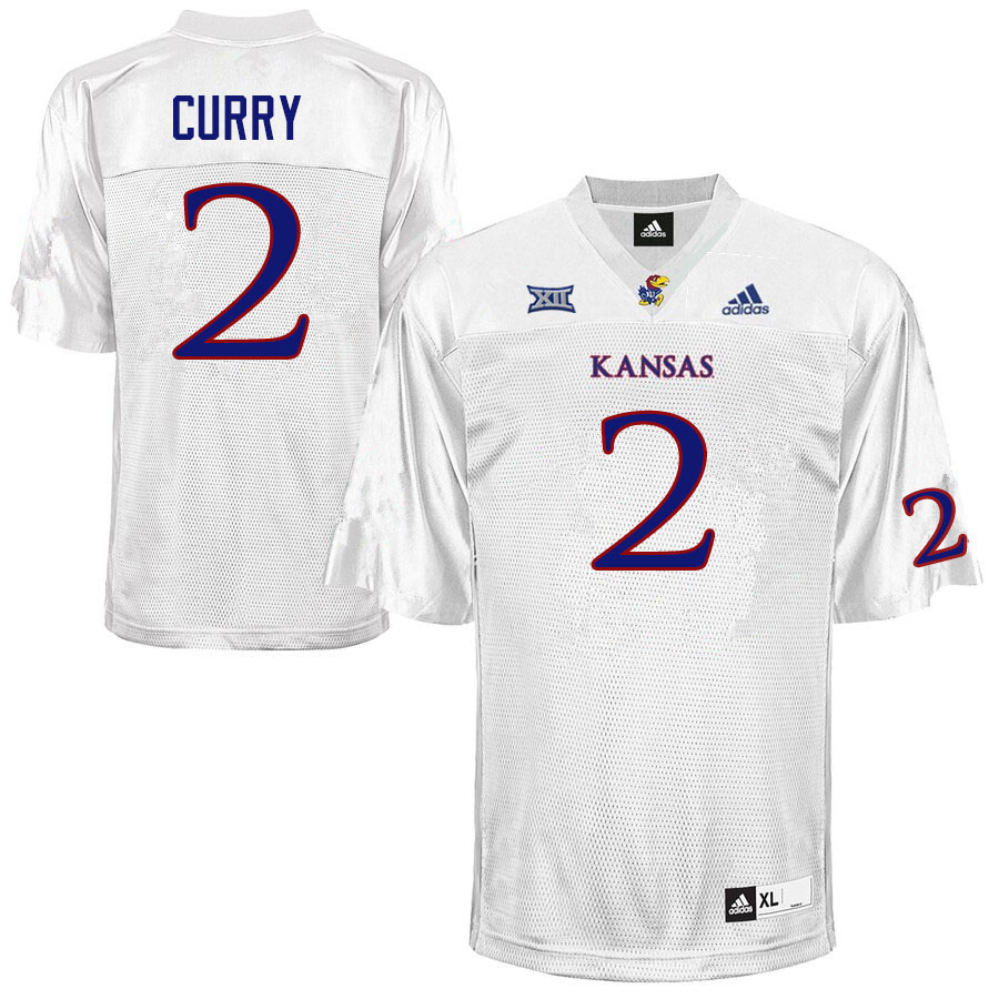 Men #2 Boobie Curry Kansas Jayhawks College Football Jerseys Sale-White - Click Image to Close